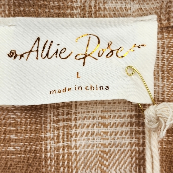 Allie Rose Women's Collared Plaid Romper - L - Picture 4 of 7